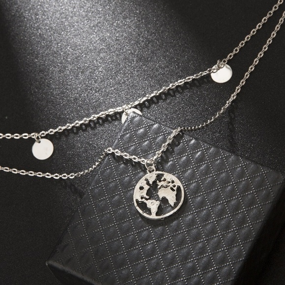 "Globe Trotter" Minimalist Boho Layered Necklace - Picture 5 of 7